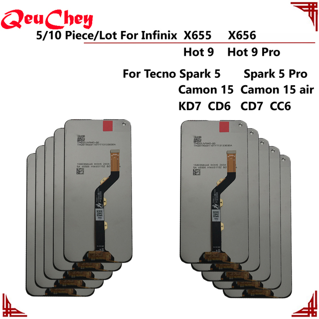 Wholesale for Tecno Spark 5 / Spark 5 Pro LCD Camon 15 / 15 Air Display KD7 CD6 CD7 CC6 Touch Screen X655 X656 Hot 9 Hot 9 Pro
