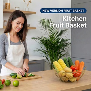Durable Wire Fruit Bowl Metal Design for Kitchen Counter Organizer Bread Fruit and <strong>Vegetable</strong> <strong>Storage</strong> - Product Image 5