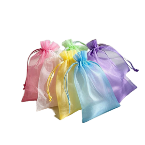 2025 Custom Small <b>Drawstring</b> Mesh Organza <b>Pouch</b> Jewelry Packaging Organza Bags Supplies <b>Drawstring</b> Gift Bags - Product Image 1