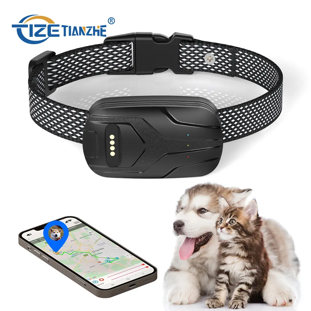 Neue Freigabe Haustier intelligenter Tracker 4G Haustierfinder wasserdicht Hund GPS-Tracker-Halsband mit APP