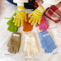 Gants décontractés pour femmes, double couche, automne-hiver, cinq doigts, tricotés, épais, chauds, résistants au froid et au gel, séchage rapide