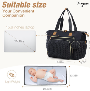 Grande borsa impermeabile Vintage pieghevole da viaggio Tote ciuccio custodia fasciatoio Black Baby Bag per parto - Product Image 2