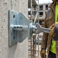Ancre à vis traversante en acier au carbone zingué M12x120mm avec écrou hexagonal, boulon d'expansion pour fixation dans le béton, la brique et la pierre