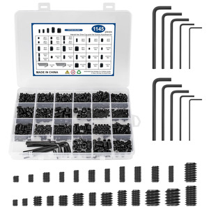 <b>Internal</b> Hex <b>Drive</b> Cup Point Set Screws Assortment Kit 1145pcs Metric Grade 12.9 Alloy Steel For Mechanical Assembly - Product Image 1