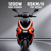 Moto électrique haute vitesse F1 2000W, 65 km/h, 60V/72V, frein à disque, antivol, scooter électrique pour adultes pour les trajets domicile-travail