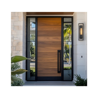 Porte d'entrée de villa en aluminium coulé durable, design sculpté exquis, luxe