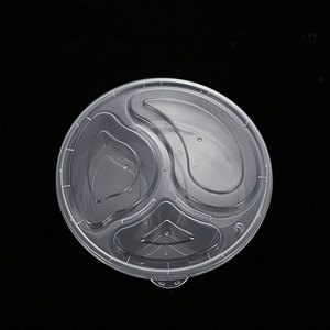 Round 3 compartment Restaurant food plastic containers takeaway lunch box food disposable packaging box with compartments