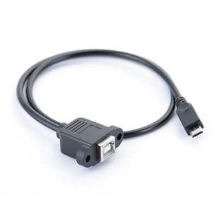 30cm 50cm <strong>USB</strong> 2.0 <strong>B</strong> Female Socket to 5 Pin <strong>Micro</strong> <strong>USB</strong> Printer Cable With Screw Panel Mount - Product Image 2