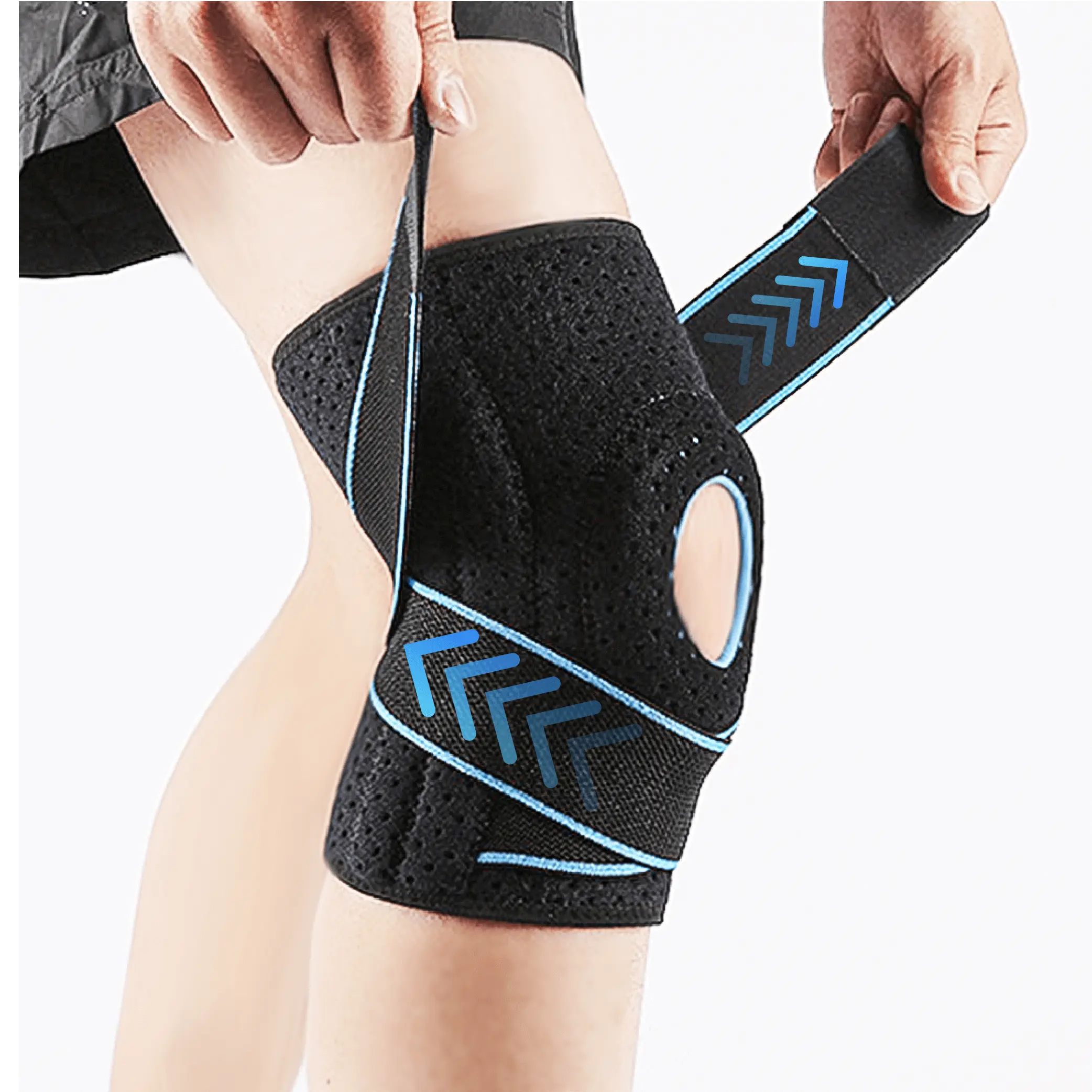 Sports equipments protect gel pad knee brace with side stabilizers