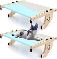 Hamac pour chat rectangulaire en bois, design tendance, motif dessin animé, suspendu, portable, avec housse amovible, vente en gros d'usine