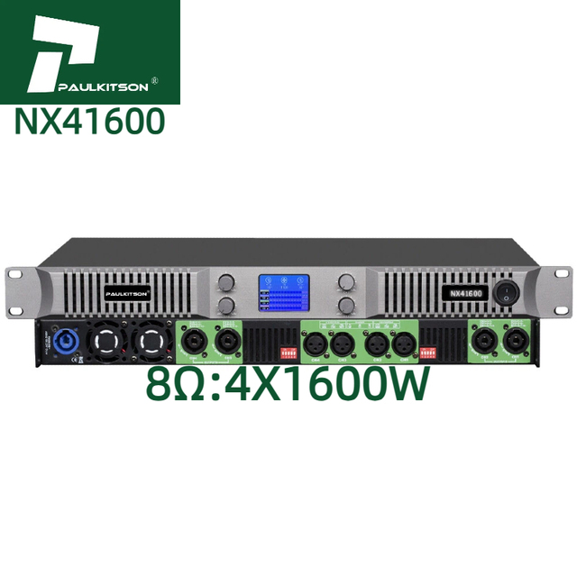 Paulkitson NX41600 Amplifiers Professional Audio Class D Power Amplifier 4X1600W Subwoofer Sound Equipment Amplifier