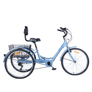 Tricycle à trois <span class=keywords><strong>roues</strong></span> pour adultes en alliage, avec frein à disque, vélo à trois <span class=keywords><strong>roues</strong></span>, tricycle tandem à assistance manuelle, 24' 26' - Product Image 6