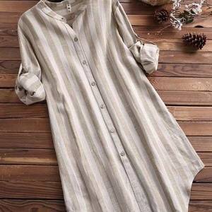 Camisas Largas a Rayas para Mujer, Blusas de Primavera y Otoño, Ropa Informal con Botones y Solapa, Manga Larga - Product Image 5