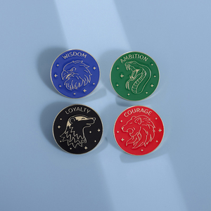 4 Badges de style Courage Loyauté Ambition Sagesse Épingles en émail Badges inspirants Broches de revers Bijoux Cadeaux pour enfants Amis - Product Image 4