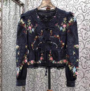 <span class=keywords><strong>Camicia</strong></span> di alta qualità nuova camicetta 2025 autunno <span class=keywords><strong>donna</strong></span> ricava pizzo ricamato manica lunga <span class=keywords><strong>blu</strong></span> scuro vino rosso cotone camicie di <span class=keywords><strong>lino</strong></span> - Product Image 1