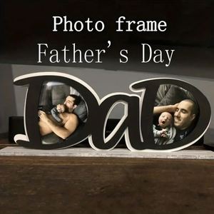 Supplier Papa <b>Wooden</b> Desktop Photo <b>Frame</b>, Father Themed Letter <b>Picture</b> Display Rustic Tabletop Ornament for Home, Living Room - Product Image 4
