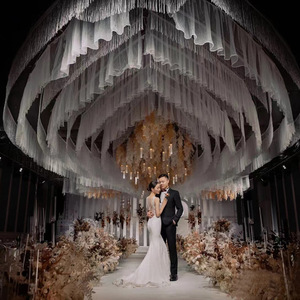 Décoration de fête d'événement, draperies blanches suspendues au plafond pour <span class=keywords><strong>mariage</strong></span>, mandap - Product Image 2