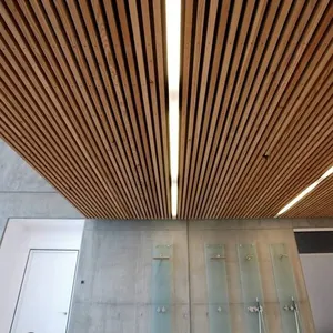 흡음 건축 장식 재료 폴리에스터 섬유 Akupanle 판자 나무 베니어 음향 패널 나무 벽 장식