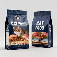 Sachet d'emballage alimentaire personnalisé pour animaux de compagnie, refermable, pochette verticale en plastique et aluminium, sac alimentaire refermable pour chats et chiens