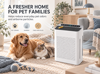 Penjernih Udara Desktop Pintar Wifi Tuya Oem Portable H13 True Hepa Filter untuk Menghilangkan Debu, Asap, Jamur, dan Serbuk Sari