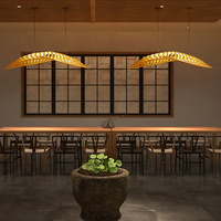 Lustre design pour salon, hôtel, maison d'hôtes, table de restaurant, décoration artistique en bois, chaise en forme d'arête de poisson de style original