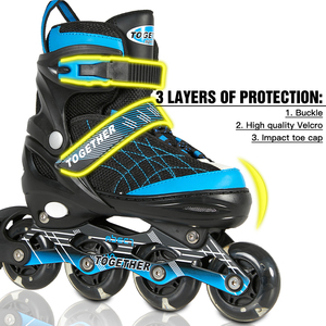 Patins à roulettes en ligne réglables en gros d'usine pour enfants et femmes chaussures clignotantes bon marché avec certification CE - Product Image 3