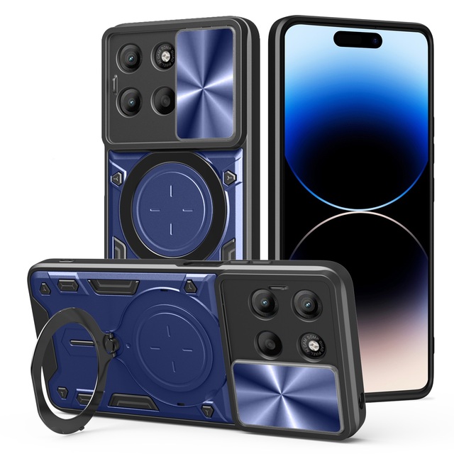 Metal Ring Camera Protect Case for Moto G75 G15 G05 G35 G55 G85 G34 G84 G54 G14 G53 G23 G13 G72 G60 Armor Rotating Holder Cover