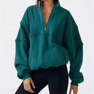 OEVE Custom Großhandel Modedesign Baumwoll mischung Reiß verschluss Hoodies leer übergroße Hoodie Sweatshirt Frauen