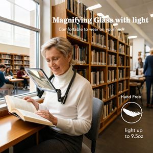 <span class=keywords><strong>Loupe</strong></span> à LED rechargeable avec support flexible en col de cygne, design mains libres pour les personnes âgées, faible luminosité de la chambre à coucher - Product Image 5