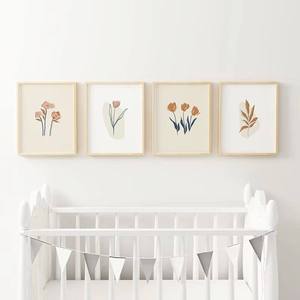 Eleganti Stampe su Tela Floreali Personalizzate con Cornice in Legno, <span class=keywords><strong>Arte</strong></span> Murale Moderna Nordica per Arredamento d'Interni, Vendita all'Ingrosso - Product Image 1