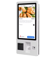 Kiosque de commande automatique pour restaurant 21,5'' Système d'appel en libre-service intérieur SDK Résolution 1920x1080 Lecteur de cartes de crédit Lecteur de codes-barres