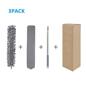 Kit de dépoussiéreur en microfibre avec perche télescopique, têtes pliables et lavables, dépoussiéreurs extensibles pour nettoyer les ventilateurs de plafond - Product Image 2