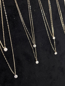 Xinfly สร้อยคอจี้เพชรสร้อยคอประดับเพชรธรรมชาติสีทอง18K แบบเฉพาะ - Product Image 1
