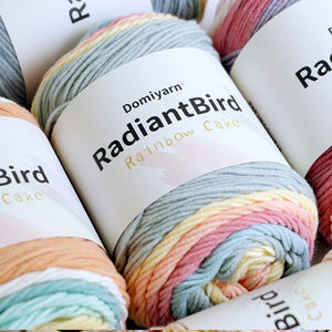 Fil de Coton Lacté Mélangé Domi 100g/2mm Teinture Arc-en-ciel Prix d'Usine pour Poupées, Oreillers et Couvertures - Product Image 3