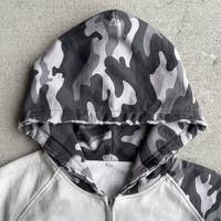 Sudadera con Capucha Monocromática de Camuflaje para Hombre, Sudadera con Capucha de Bloques de Color, Logotipo Personalizado, Venta al por Mayor OEM