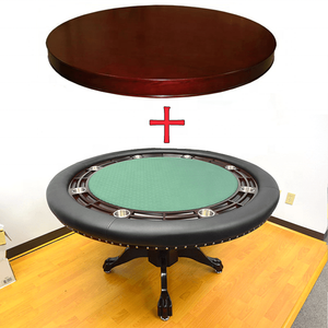 <span class=keywords><strong>Table</strong></span> de <span class=keywords><strong>poker</strong></span> <span class=keywords><strong>ronde</strong></span> professionnelle de luxe de 52 pouces avec pieds en bois massif - Product Image 1
