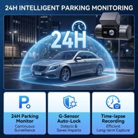 Caméra embarquée OEM/ODM 3,18 pouces 4K+2.5K, enregistreur de conduite double objectif WIFI, surveillance de stationnement 24H, enregistrement en time-lapse DVR
