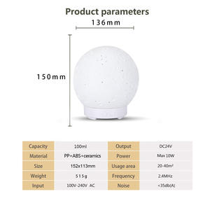 เครื่องกระจายกลิ่นหอมเซรามิก Factory Lunar ขนาด 100 มล. พร้อมฐานไม้สน สำหรับอโรมาเธอราพีในบ้าน ขนาดพื้นที่น้อยกว่า 10 ตร.ม. - Product Image 3