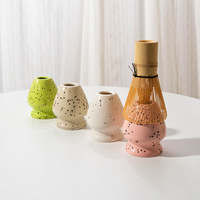 Ensemble de fouet et support pour bol à matcha, bol à matcha en céramique et support pour la cérémonie du thé, kit traditionnel japonais pour le thé