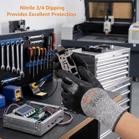 Gants résistants aux coupures SNELL HPPE avec doublure en fibre de verre, paume enduite de nitrile sablé, résistants à l'abrasion pour l'industrie et la machinerie
