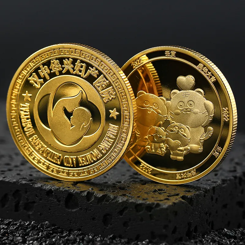 La fabbrica personalizza il doppio lato forniture per la raccolta di monete Souvenir 2d 3D vecchie monete d'oro Die stampaggio sfida moneta con imballaggio