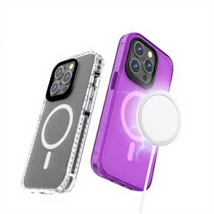 Étui de téléphone magnétique 3-en-1 en TPU+PC+TPE pour I16, design transparent, anti-chute/anti-choc, résistant, fin et élégant - Product Image 3