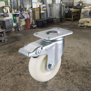 Roulettes pivotantes en nylon de 4 pouces à usage moyen avec frein en acier galvanisé pour équipements industriels et chariots - Product Image 2