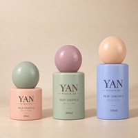 Emballage YAN, flacon pompe en PETG transparent personnalisé de luxe de 60 ml, 100 ml, 120 ml avec bouchon en forme de boule, rechargeable, pour sérum visage cosmétique