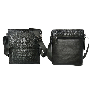Boshiho cuir de vachette personnalisé <span class=keywords><strong>croco</strong></span> en cuir véritable sac à bandoulière hommes prix usine RTS - Product Image 1