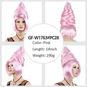 Perruque rose Cos High Hat Princess Cut Long Curly Amérique du Sud Amérique du Nord Europe Festival Halloween avec <span class=keywords><strong>Déguisement</strong></span> Perruque - Product Image 4