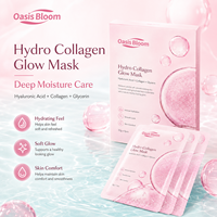 Masque facial en bio-collagène à étiquette privée, hydratant, blanchissant, style coréen, acide hyaluronique, collagène, glycérine, masque en feuille