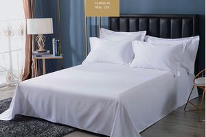 Chất lượng cao chống dị ứng 100% tinh khiết bông satin tấm ga trải giường tùy chỉnh quá khổ phẳng khách sạn tấm ga trải giường - Product Image 6