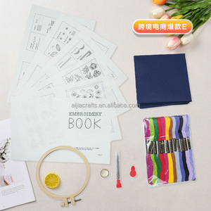 Carnet <span class=keywords><strong>de</strong></span> points <span class=keywords><strong>de</strong></span> broderie en lin <span class=keywords><strong>de</strong></span> qualité supérieure, guide <span class=keywords><strong>de</strong></span> broderie DIY à feuilles mobiles pour débutants - Product Image 5