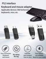 Adaptor USB ke Dual PS/2 Plug and Play, Konverter USB Male ke PS2 Female untuk Keyboard dan Mouse Legacy, Desktop, Laptop